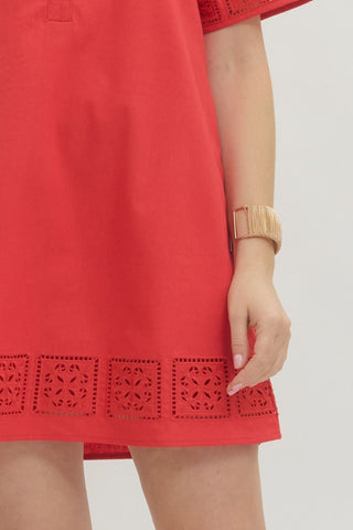 Scarlet Embroidered Dress