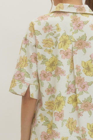 Floral Mini Shirt Dress