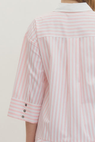 Quarter Sleeve Length Stripe Dress