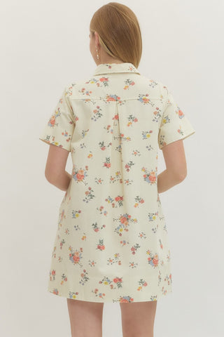 Floral Short Sleeve Mini Dress