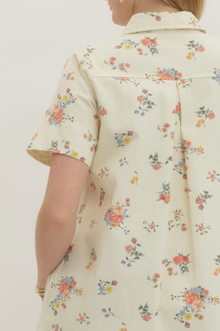 Floral Short Sleeve Mini Dress