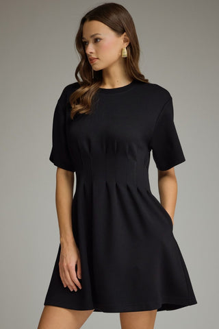 Pintuck Waist Mini Dress