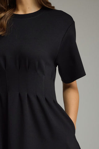 Pintuck Waist Mini Dress