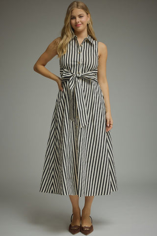 Black and White Stripe Midi