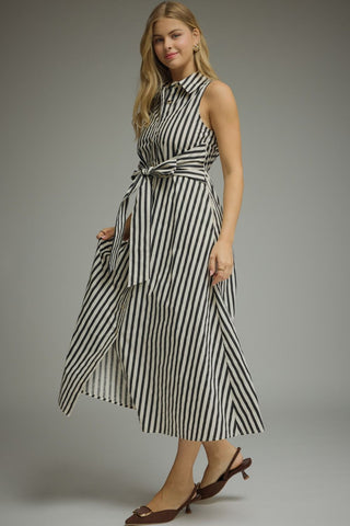 Black and White Stripe Midi