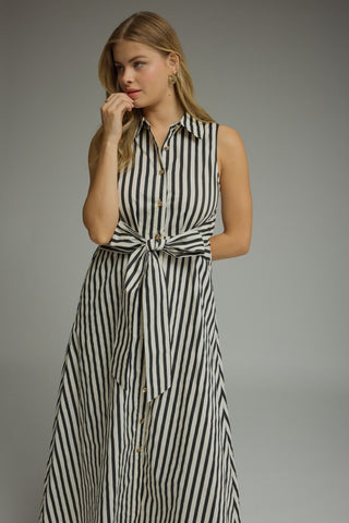 Black and White Stripe Midi