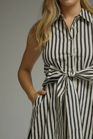 Black and White Stripe Midi
