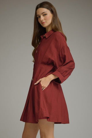 Burgundy Mini Dress