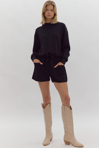 Black Tie Waist Shorts