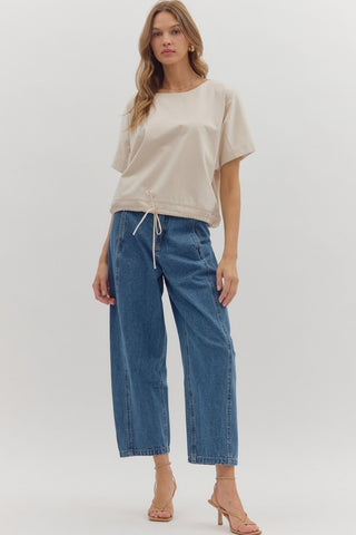 Ecru Short Sleeve Top