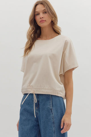 Ecru Short Sleeve Top