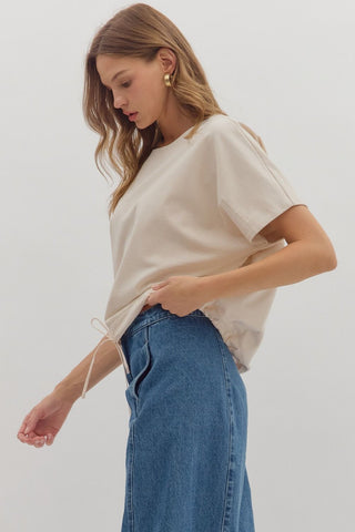 Ecru Short Sleeve Top