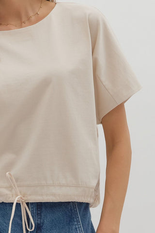 Ecru Short Sleeve Top