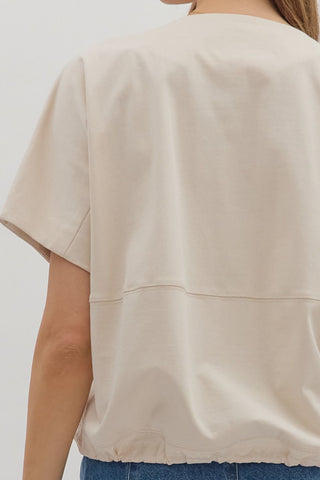 Ecru Short Sleeve Top