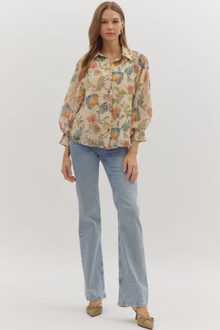 Floral Button Down Blouse