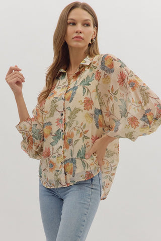 Floral Button Down Blouse