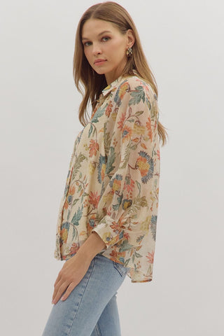 Floral Button Down Blouse