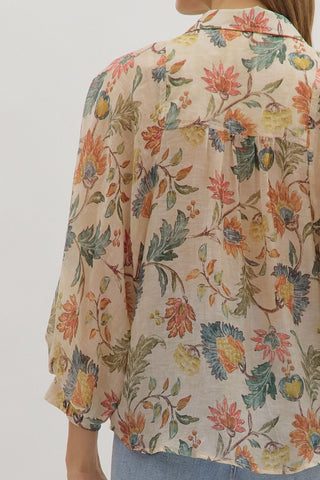 Floral Button Down Blouse