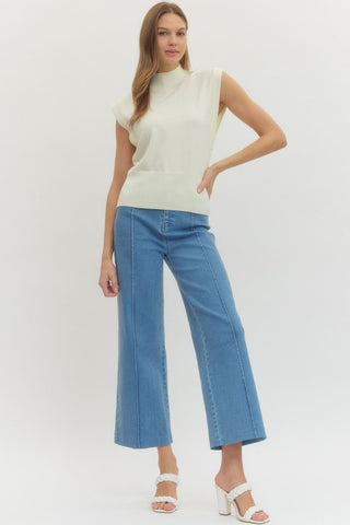 Mock Neck Sleeveless Top