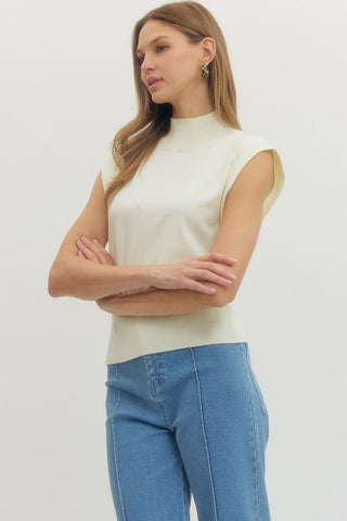 Mock Neck Sleeveless Top