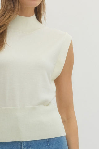 Mock Neck Sleeveless Top