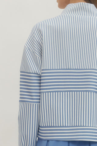 Stripe Quarter Zip Pullover