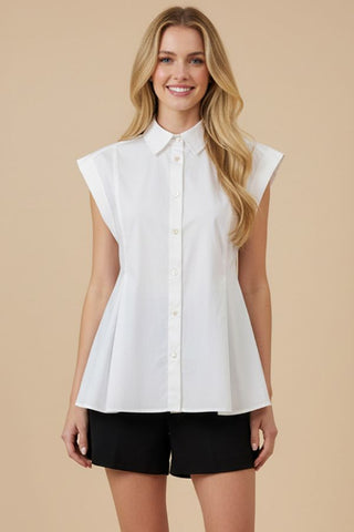 Pleated Detail Button Down Shirt