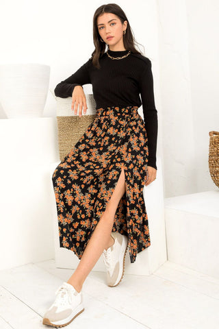 Floral Midi Skirt