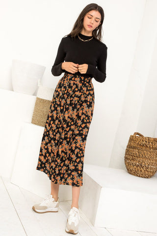 Floral Midi Skirt