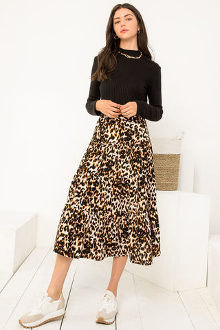 Leopard Midi Skirt