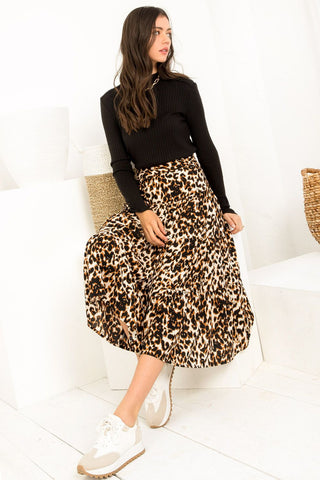 Leopard Midi Skirt