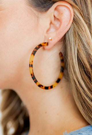 Holly Mega Hoops - Brown Tortoise
