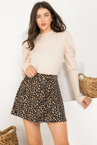 Corduroy Leopard Shorts