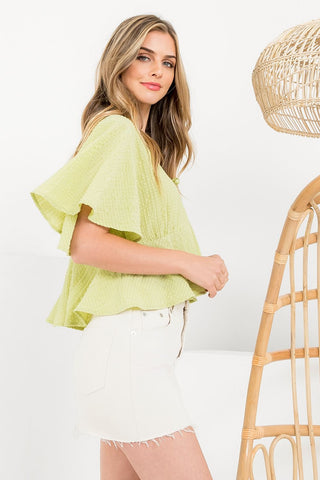 Front Tie Bell Sleeve Cardigan