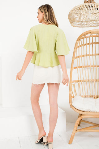 Front Tie Bell Sleeve Cardigan