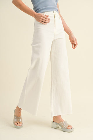 Cream Wide Leg Jean