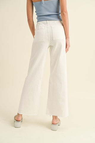 Cream Wide Leg Jean