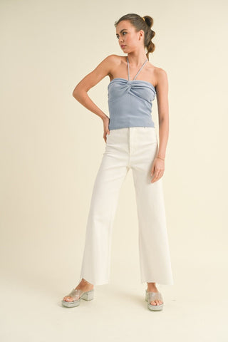 Cream Wide Leg Jean
