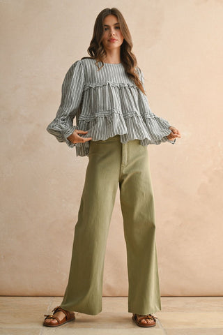Sage Green Wide Leg Jean