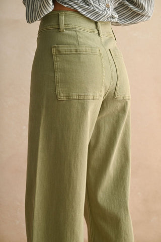 Sage Green Wide Leg Jean