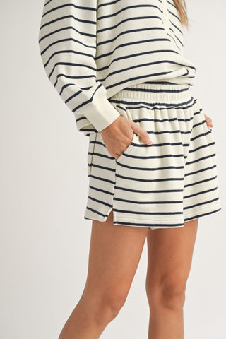 Navy Stripe Shorts