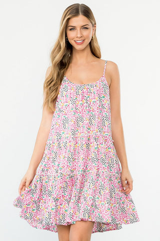 Flower Print Tiered Dress