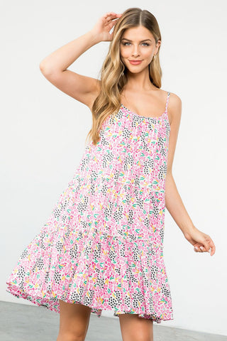 Flower Print Tiered Dress