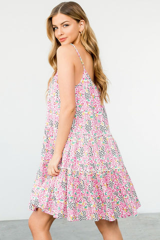 Flower Print Tiered Dress