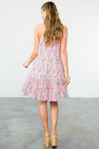 Flower Print Tiered Dress