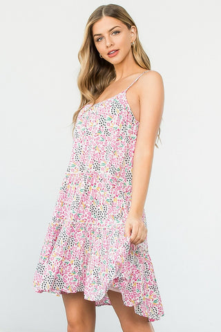 Flower Print Tiered Dress