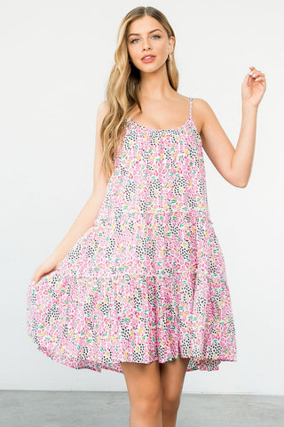 Flower Print Tiered Dress