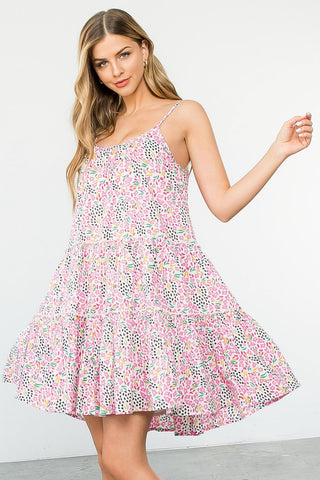 Flower Print Tiered Dress