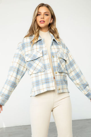 Plaid Button Up Jacket