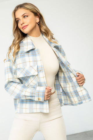 Plaid Button Up Jacket